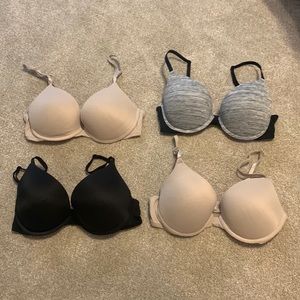 SET OF 4 34C PINK WEAR EVERYWHERE PUSH-UP BRAS